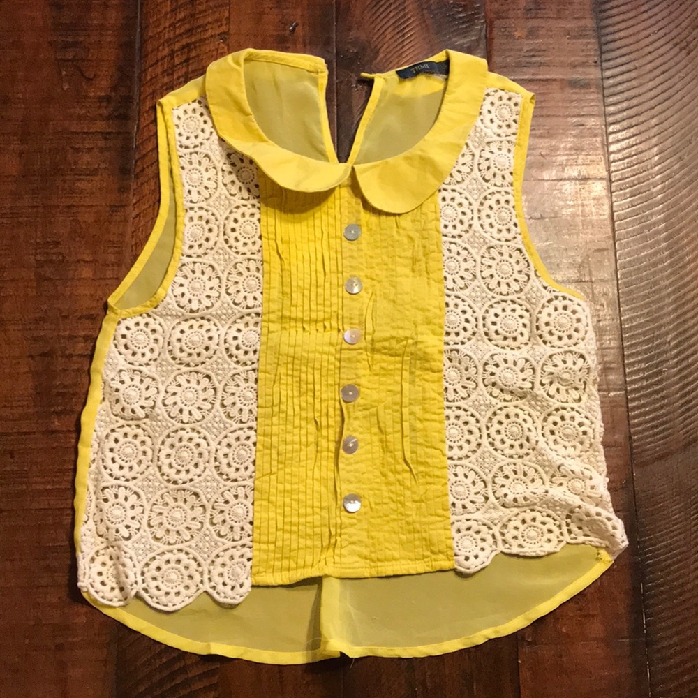 THML Peter Pan Collar Crop Top